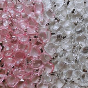glass heart charms