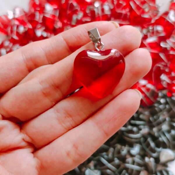 glass heart charms