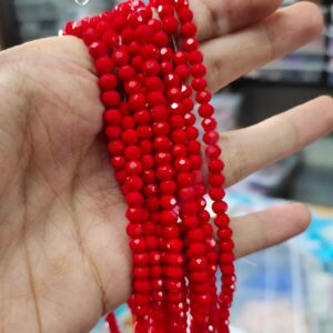 glass crystal beads (4mm) red